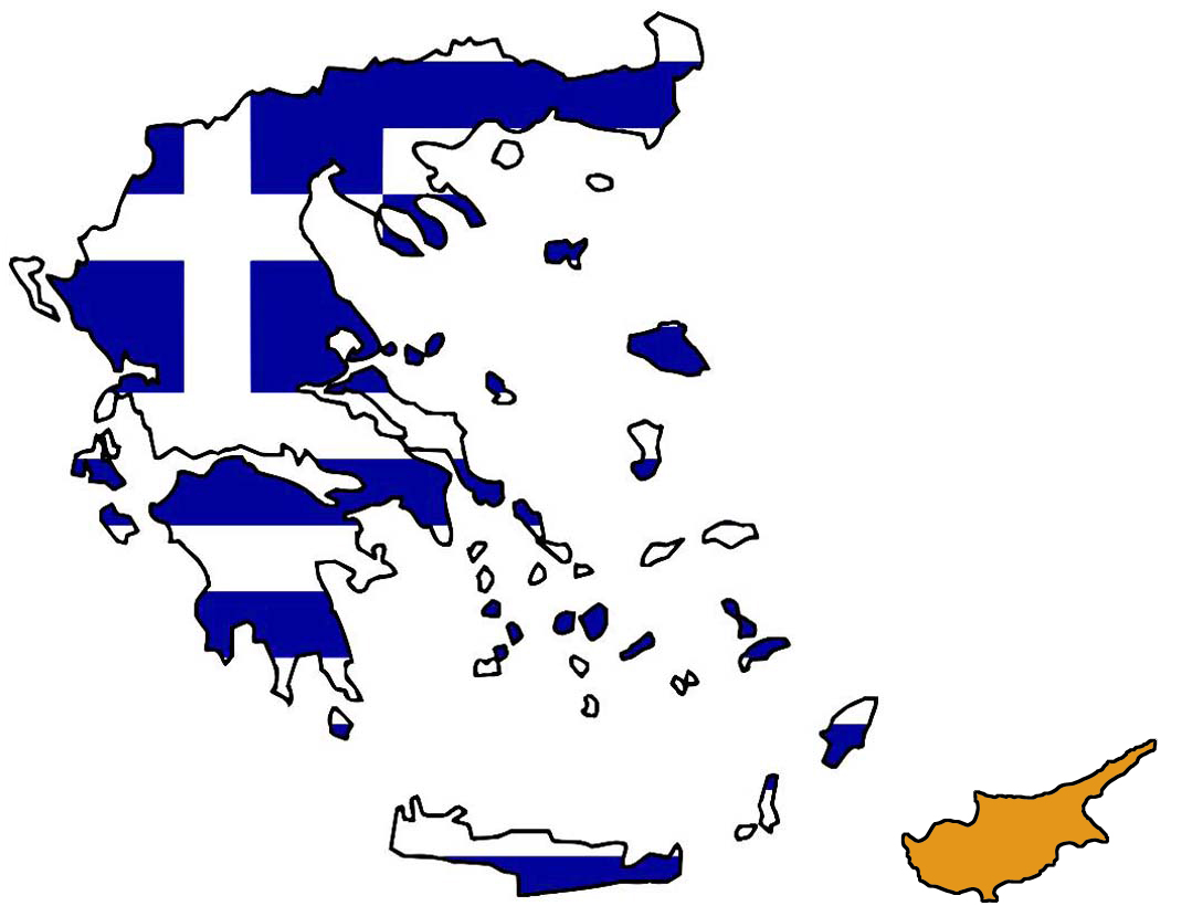 the Greek and Cypriot map