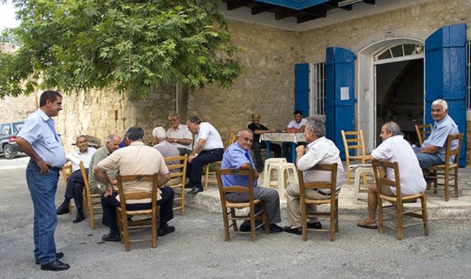 a traditional coffee shop in Cyprus