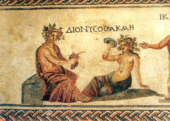 a mosaic depicting the god of wine, Dionysus
