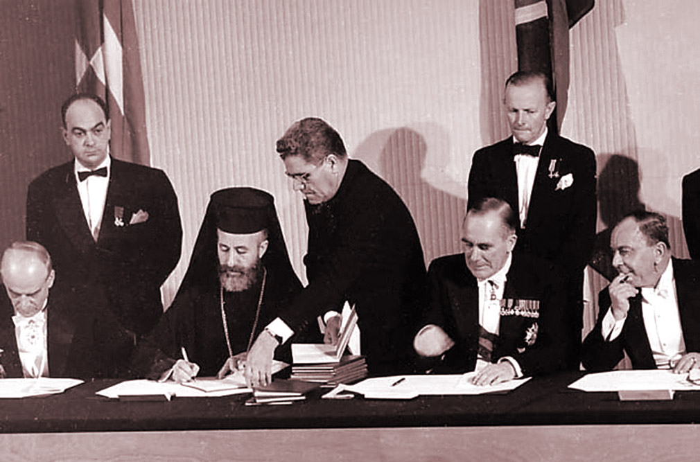 The agreement signing for the creation of the Republic of Cyprus