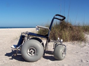 a special wheelchair for the beach