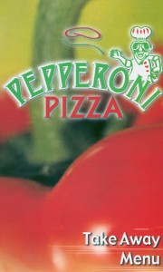Pepperoni pizza. Menu