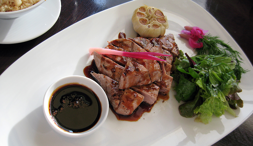 Toro steak with teriyaki balsamic sauce